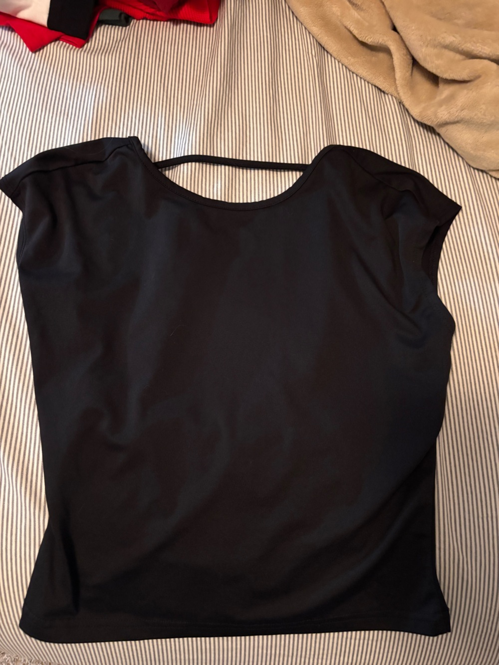 Black Bandeau Tank Top with Scoop Back